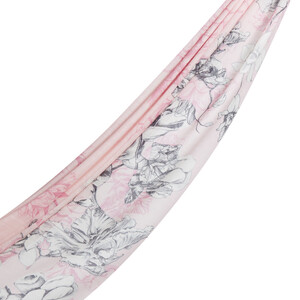 Dusty Pink Winter Roses Print Scarf - Thumbnail