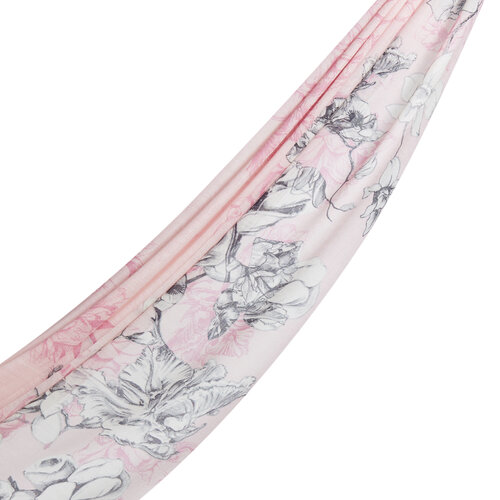 Dusty Pink Winter Roses Print Scarf