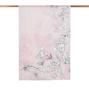 Dusty Pink Winter Roses Print Scarf - Thumbnail