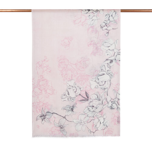 Dusty Pink Winter Roses Print Scarf