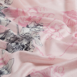 Dusty Pink Winter Roses Print Scarf - Thumbnail