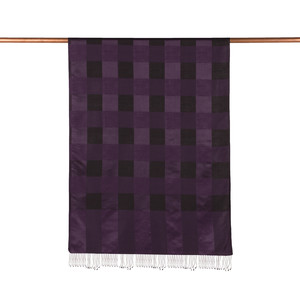 ipekevi - Eggplant Purple Buffalo Checked Silk Scarf (1)