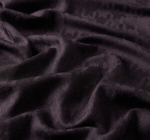 ipekevi - Eggplant Purple Houndstooth Patterned Wool Silk Scarf (1)