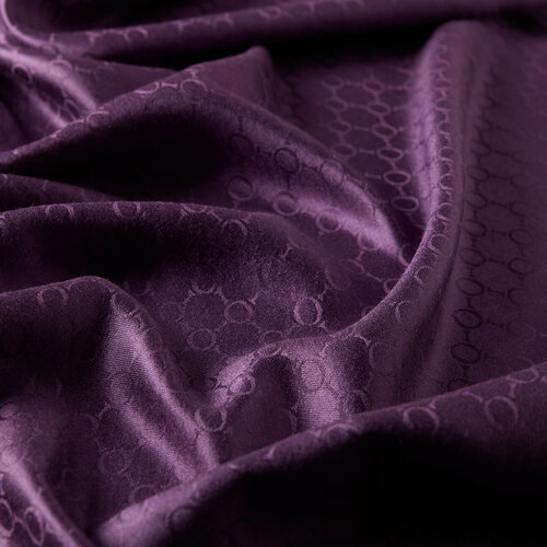 Eggplant Purple Patterned Silk Scarf