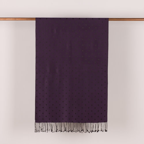 Eggplant Purple Polka Dot Silk Scarf