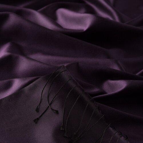 Eggplant Purple Reversible Silk Neck Scarf