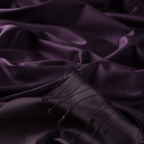 Eggplant Purple Reversible Silk Scarf