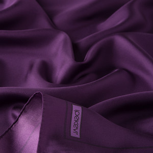 Elegant Purple Frame Silk Twill Scarf - Thumbnail