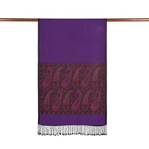Elegant Purple Jacquard Hand Woven Prime Silk Scarf
