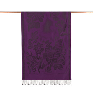 ipekevi - Elegant Purple Nev Garden Jacquard Silk Scarf (1)