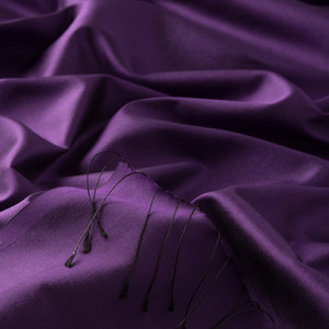 Elegant Purple Plain Silk Scarf - Thumbnail