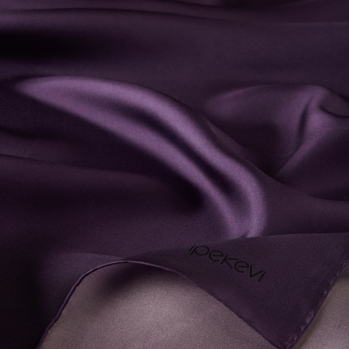 Elegant Purple Plain Silk Twill Scarf