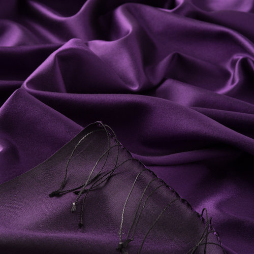 Elegant Purple Reversible Silk Scarf