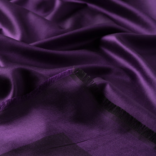 Elegant Purple Reversible Silk Scarf