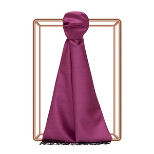Elegant Purple Rose Pink Reversible Silk Scarf - Thumbnail