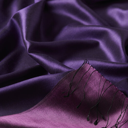 Elegant Purple Rose Pink Reversible Silk Scarf