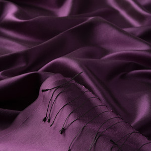 Elegant Purple Shantung Silk Scarf - Thumbnail