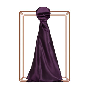 Elegant Purple Shantung Silk Scarf - Thumbnail