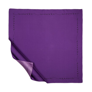 Elegant Purple Signature Silk Twill Scarf - Thumbnail