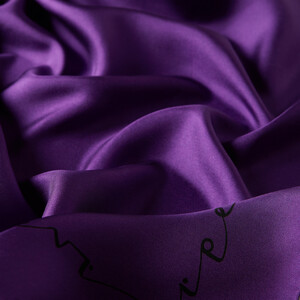 Elegant Purple Signature Silk Twill Scarf - Thumbnail