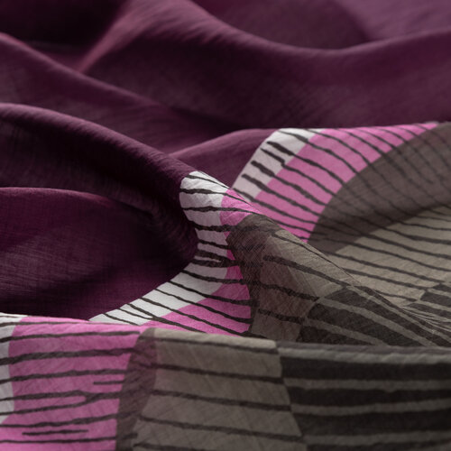 Elegant Purple Silk Tree Pattern Tencel Scarf