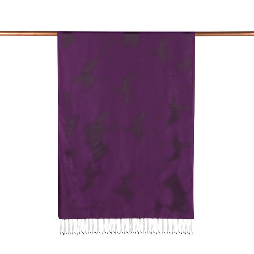 Elegant Purple Spray Paint Print Silk Scarf