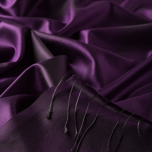 Elegant Purple Spray Paint Print Silk Scarf - Thumbnail