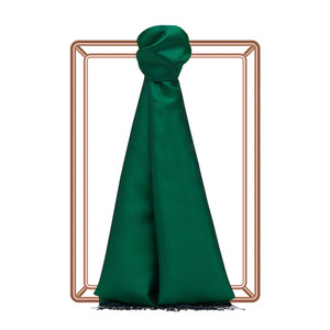 Emerald Denim Blue Reversible Silk Scarf - Thumbnail