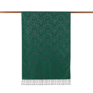 ipekevi - Emerald Green Cintemani Jacquard Silk Scarf (1)