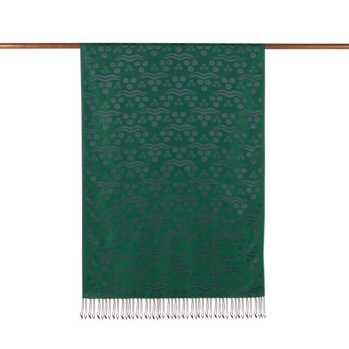 Emerald Green Cintemani Jacquard Silk Scarf