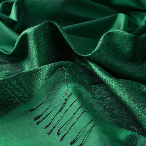 Emerald Green Duchess Lurex Silk Scarf