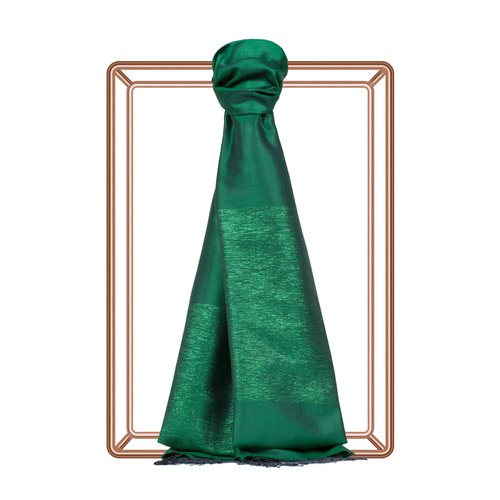Emerald Green Duchess Lurex Silk Scarf