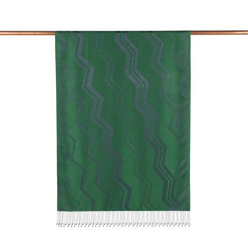 Emerald Green Ethnic Zigzag Silk Scarf