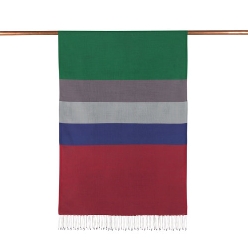 Emerald Green Kushak Striped Silk Scarf