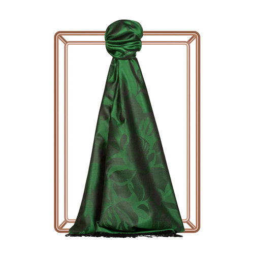 Emerald Green Nev Garden Jacquard Silk Scarf