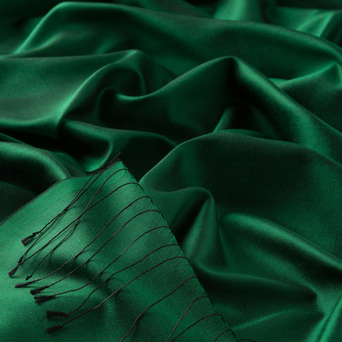 Emerald Green Plain Silk Scarf