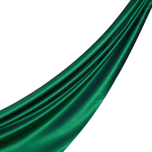 Emerald Green Reversible Silk Neck Scarf - Thumbnail