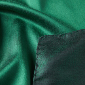 Emerald Green Reversible Silk Pocket Square - Thumbnail