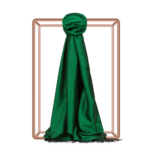 Emerald Green Reversible Silk Scarf - Thumbnail