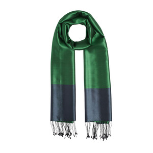 Emerald Green Reversible Silk Scarf - Thumbnail