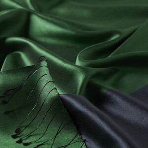 Emerald Green Reversible Silk Scarf - Thumbnail