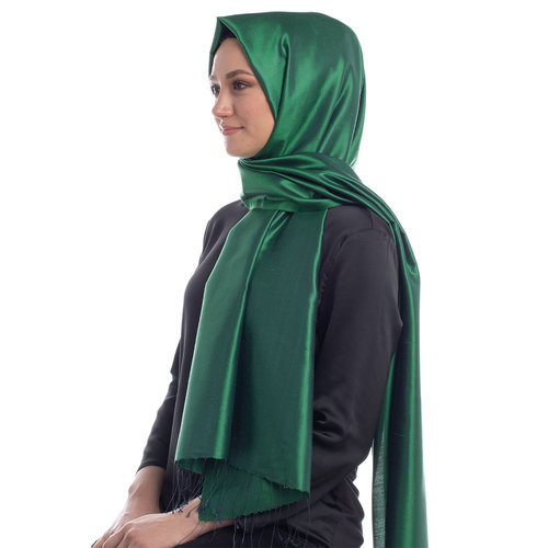 Emerald Green Shantung Silk Scarf