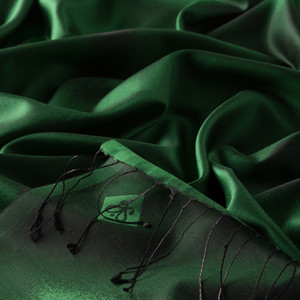 Emerald Green Spray Paint Print Silk Scarf - Thumbnail