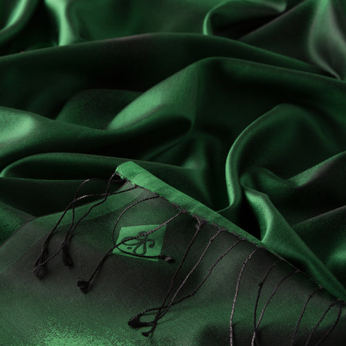 Emerald Green Spray Paint Print Silk Scarf
