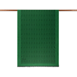 Emerald IE Monogram Cotton Silk Scarf - Thumbnail