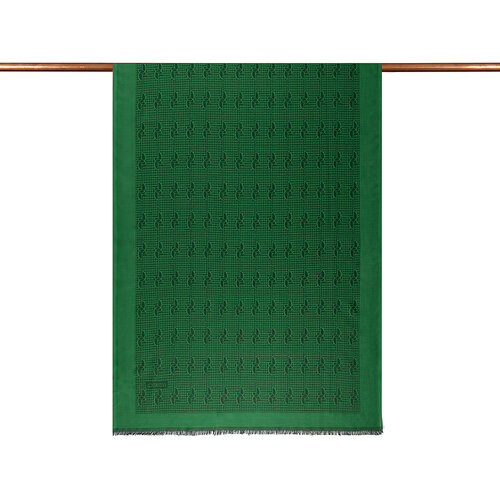 Emerald IE Monogram Cotton Silk Scarf