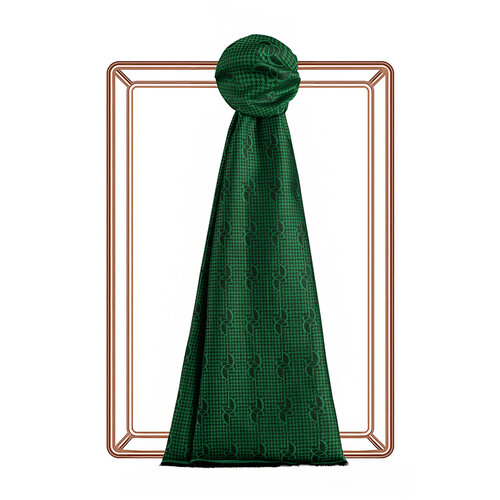 Emerald IE Monogram Cotton Silk Scarf