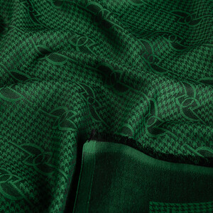 Emerald IE Monogram Cotton Silk Scarf - Thumbnail