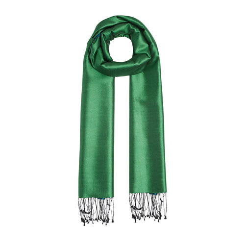 Emerald Petrol Reversible Silk Scarf