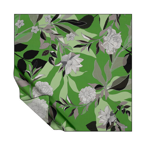 Emerald Rayihe Twill Silk Scarf